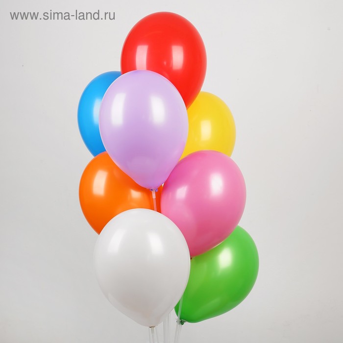 фото Шар латексный 12", пастель, набор 100 шт., цвета микс globos festival s.a.