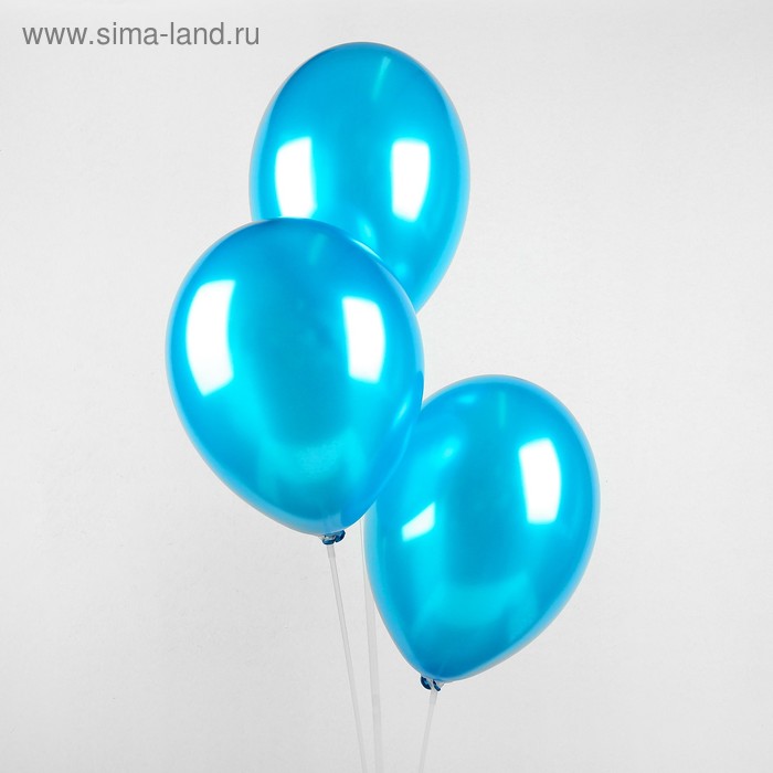 фото Шар латексный 12", металл, набор 100 шт., цвет синий globos festival s.a.