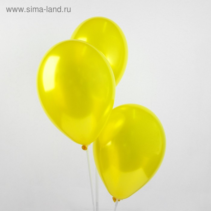 фото Шар латексный 12", металл, набор 100 шт., цвет жёлтый globos festival s.a.