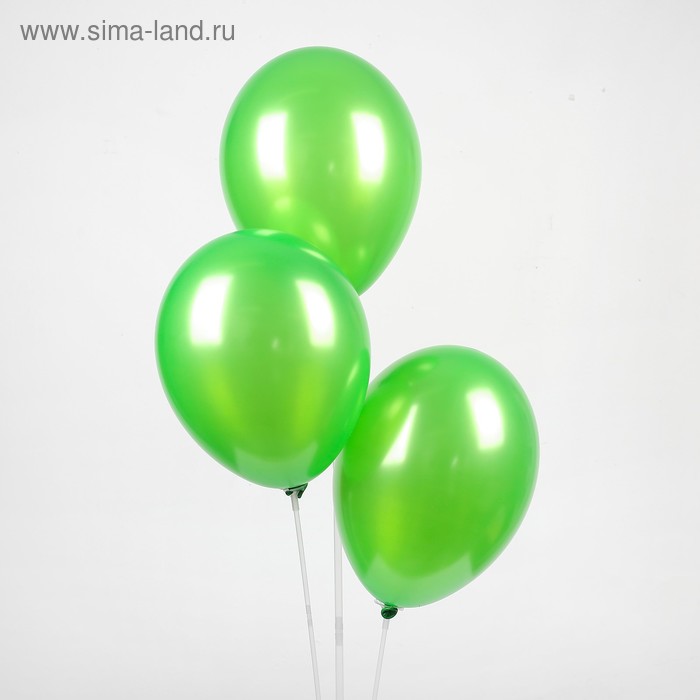 фото Шар латексный 12", металл, набор 100 шт., цвет зелёный globos festival s.a.