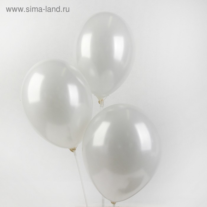 фото Шар латексный 12", металл, набор 50 шт., цвет белый globos festival s.a.