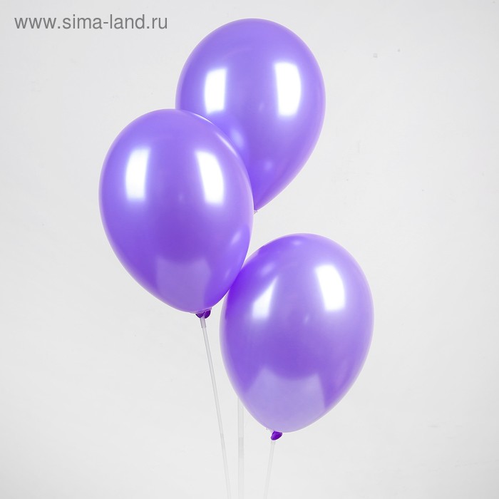 фото Шар латексный 10", металл, набор 50 шт., цвет сиреневый globos festival s.a.