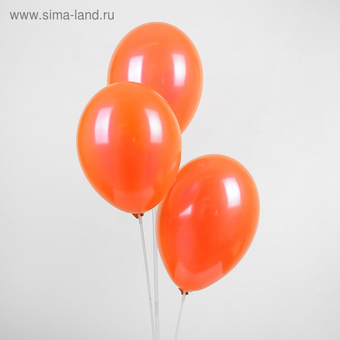 фото Шар латексный 10", металл, набор 50 шт., цвет мандариновый globos festival s.a.
