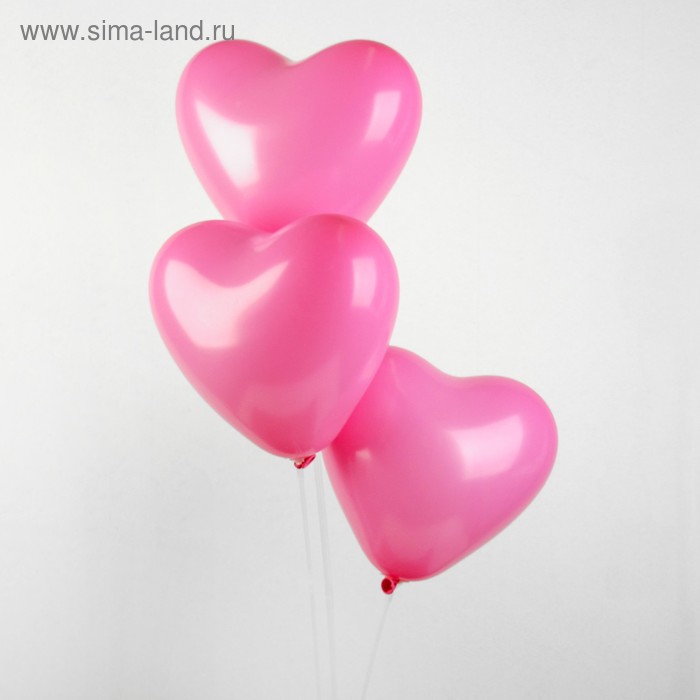 фото Шар латексный 12", сердце, пастель, набор 25 шт., цвет розовый globos festival s.a.
