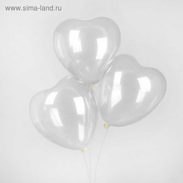 фото Шар латексный 12", сердце, пастель, набор 25 шт., цвет прозрачный globos festival s.a.