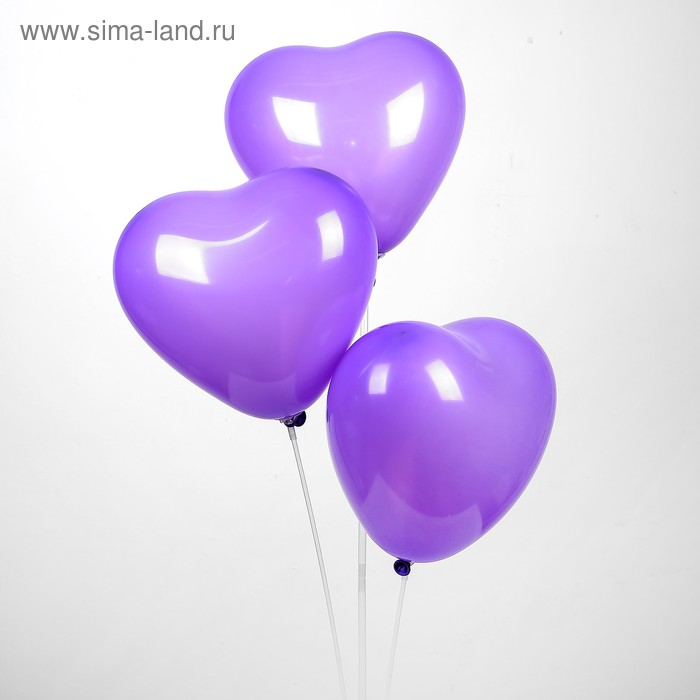 фото Шар латексный 12", сердце, пастель, набор 25 шт., цвет лиловый globos festival s.a.