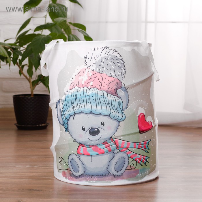 фото Корзина для хранения игрушек «мишка» 35×35×45 см