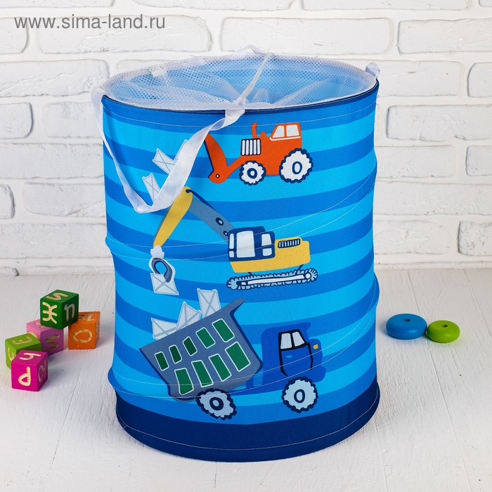фото Корзина для хранения игрушек «техника» 35×35×45 см