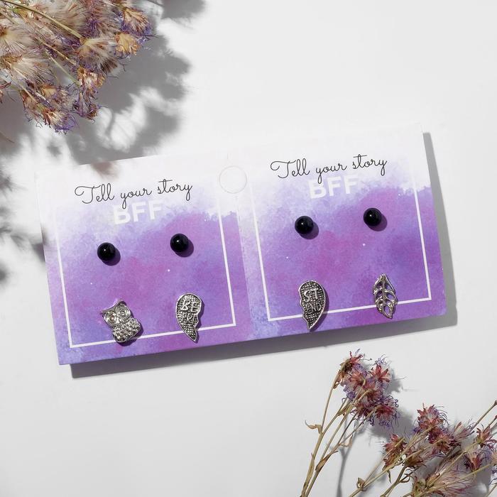 Пусеты 4 пары "Неразлучники" best friend, цвет МИКС 
Пусеты 4 пары "Неразлучники" best friend, цвет МИКС