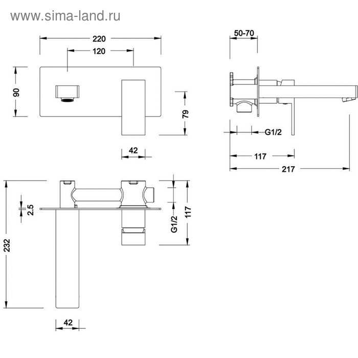 фото Смеситель для раковины timo selene 2071/00sm, встроенный, хром