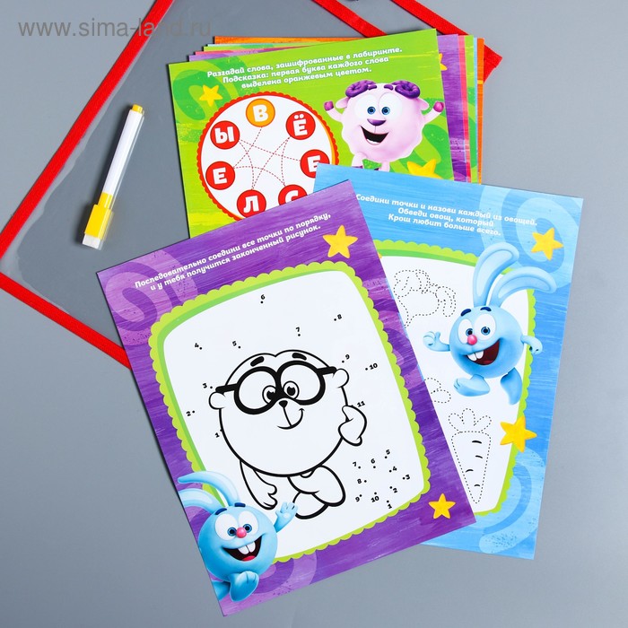 Папка напиши и сотри "Развивающие карточки" с маркером, СМЕШАРИКИ
Папка напиши и сотри "Развивающие карточки" с маркером, СМЕШАРИКИ