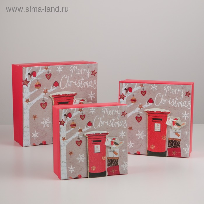 Набор коробок 3 в 1 «С Рождеством!», 28 х 28 х 11 - 21 х 21 х 9 см 
Набор коробок 3 в 1 «С Рождеством!», 28 х 28 х 11 - 21 х 21 х 9 см