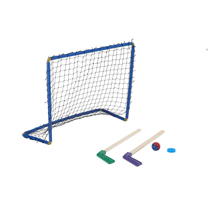 фото Хоккей, набор 5 в 1: клюшка 2 шт, ворота, шайба, мячик, в коробке