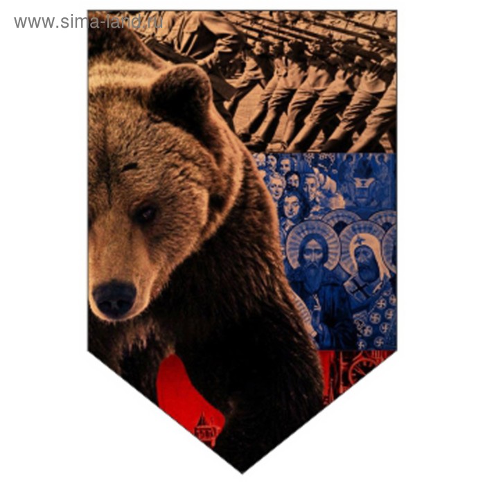 фото Вымпел пятиугольный skyway "медведь", 100х150, флаг, 1 шт