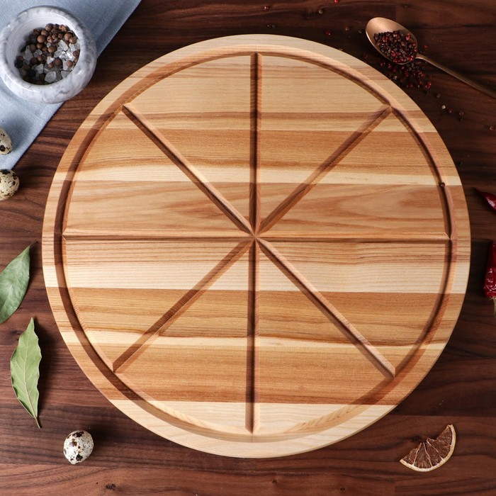 Доска для нарезки и подачи пиццы "8 кусков ", d-40 см, массив ясеня
Доска для нарезки и подачи пиццы "8 кусков ", d-40 см, массив ясеня