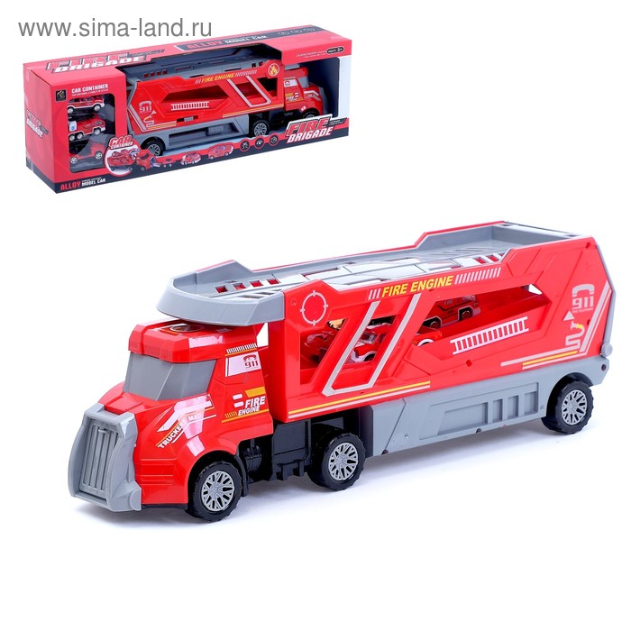 Грузовик инерционный «Пожарная служба» с 3 машинами
Грузовик инерционный «Пожарная служба» с 3 машинами