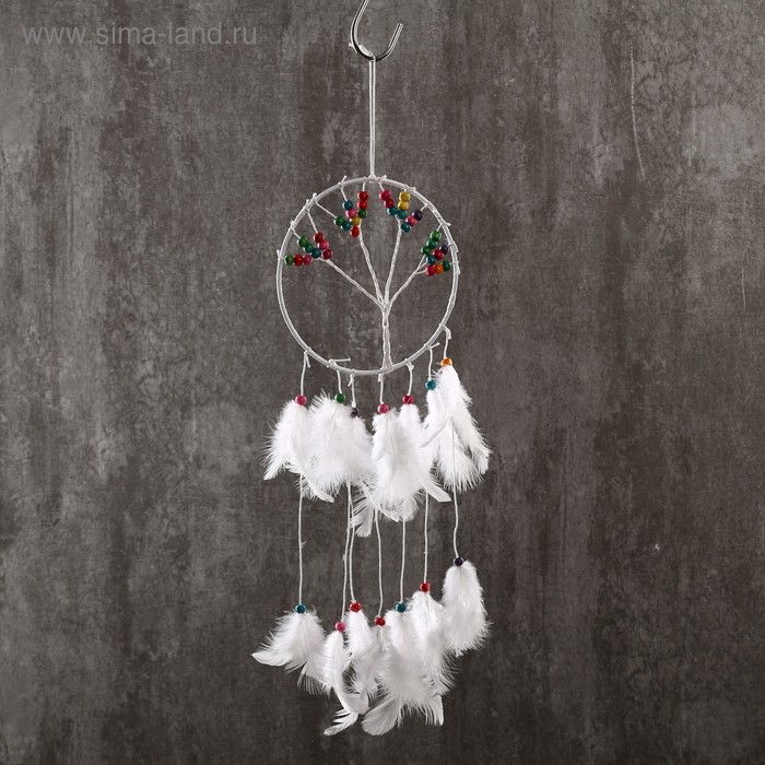 Ловец снов "Дерево с плодами" белые перья 45х15 см
Ловец снов "Дерево с плодами" белые перья 45х15 см