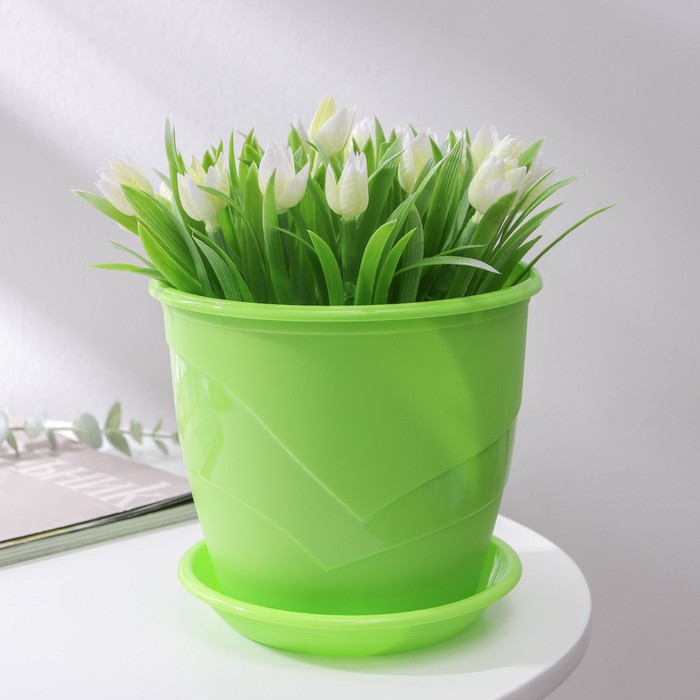 Горшок для цветов с поддоном «Венеция», 2 л, d=16 см, цвет зелёный
Горшок для цветов с поддоном «Венеция», 2 л, d=16 см, цвет зелёный