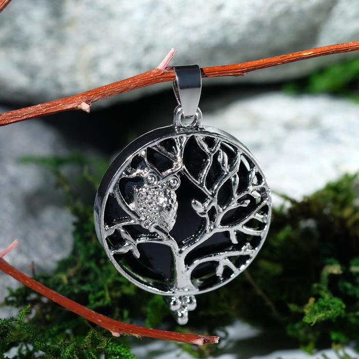 Подвеска дерево в круге "Агат чёрный"
Подвеска дерево в круге "Агат чёрный"