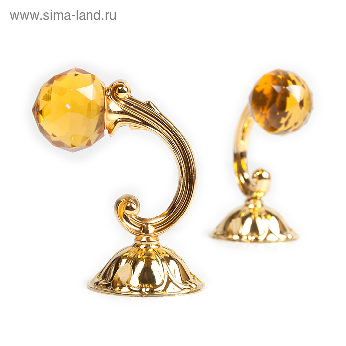 Держатель для штор «Шар», 2 шт, 10 см, цвет золото, цвет вставки жёлтый
Держатель для штор «Шар», 2 шт, 10 см, цвет золото, цвет вставки жёлтый