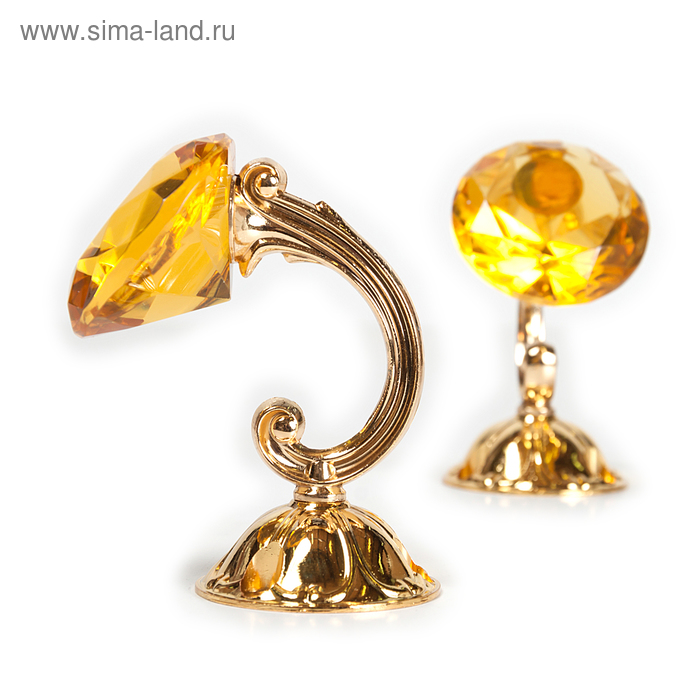 Держатель для штор «Кристал», 2 шт, 10 см, цвет золото, цвет вставки жёлтый
Держатель для штор «Кристал», 2 шт, 10 см, цвет золото, цвет вставки жёлтый