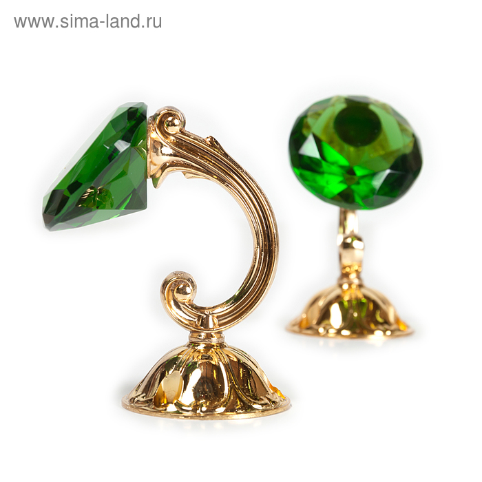 Держатель для штор «Кристал», 2 шт, 10 см, цвет золото, цвет вставки зелёный
Держатель для штор «Кристал», 2 шт, 10 см, цвет золото, цвет вставки зелёный