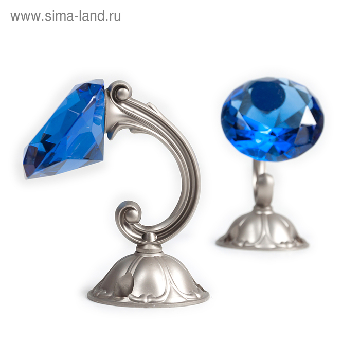 Держатель для штор «Кристал», 2 шт, 10 см, цвет сатин, цвет вставки синий
Держатель для штор «Кристал», 2 шт, 10 см, цвет сатин, цвет вставки синий