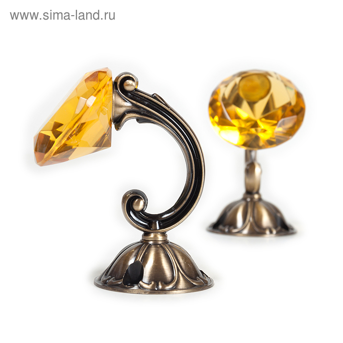 Держатель для штор «Кристал», 2 шт, 10 см, цвет старое золото, цвет вставки жёлтый
Держатель для штор «Кристал», 2 шт, 10 см, цвет старое золото, цвет вставки жёлтый