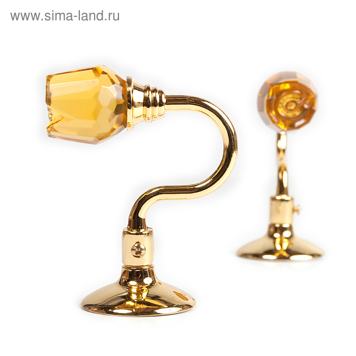 Держатель для штор «Роза», 2 шт, 10 см, цвет золото, цвет вставки жёлтый
Держатель для штор «Роза», 2 шт, 10 см, цвет золото, цвет вставки жёлтый