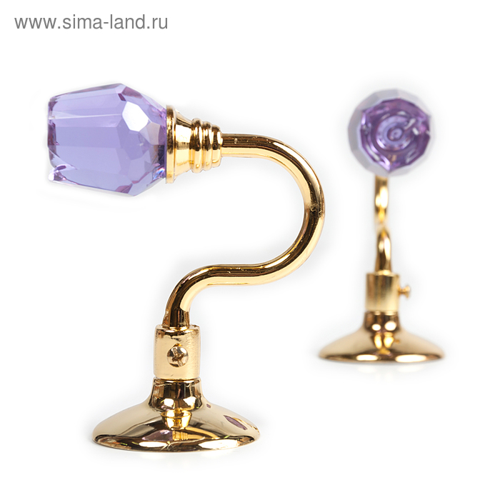 Держатель для штор «Роза», 2 шт, 10 см, цвет золото, цвет вставки фиолетовый
Держатель для штор «Роза», 2 шт, 10 см, цвет золото, цвет вставки фиолетовый