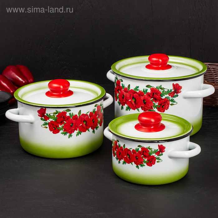 Набор кастрюль «Восточный мак», 3 предмета: 1,5 л, 2,9 л, 3,9 л
Набор кастрюль «Восточный мак», 3 предмета: 1,5 л, 2,9 л, 3,9 л