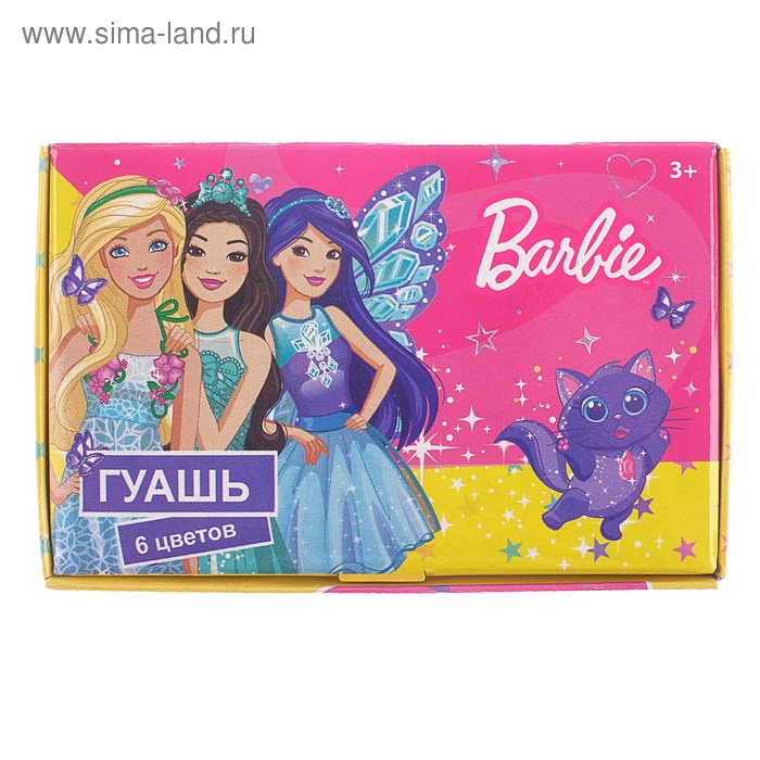 Гуашь 6 цветов х 20 мл, «Барби»
Гуашь 6 цветов х 20 мл, «Барби»