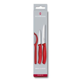 Набор из 3 ножей VICTORINOX Swiss Classic: 2 ножа 8 см, столовый нож 11 см, красная ручка
Набор из 3 ножей VICTORINOX Swiss Classic: 2 ножа 8 см, столовый нож 11 см, красная ручка