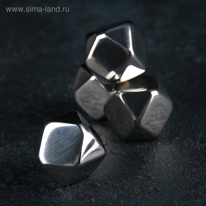 Набор камней для виски, 4 шт, 2×2 см, нержавеющая сталь
Набор камней для виски, 4 шт, 2×2 см, нержавеющая сталь