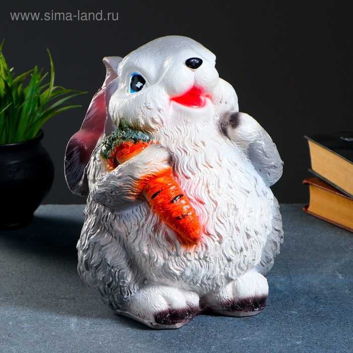 Копилка "Заяц с морковкой" серый 20х18х24см
Копилка "Заяц с морковкой" серый 20х18х24см