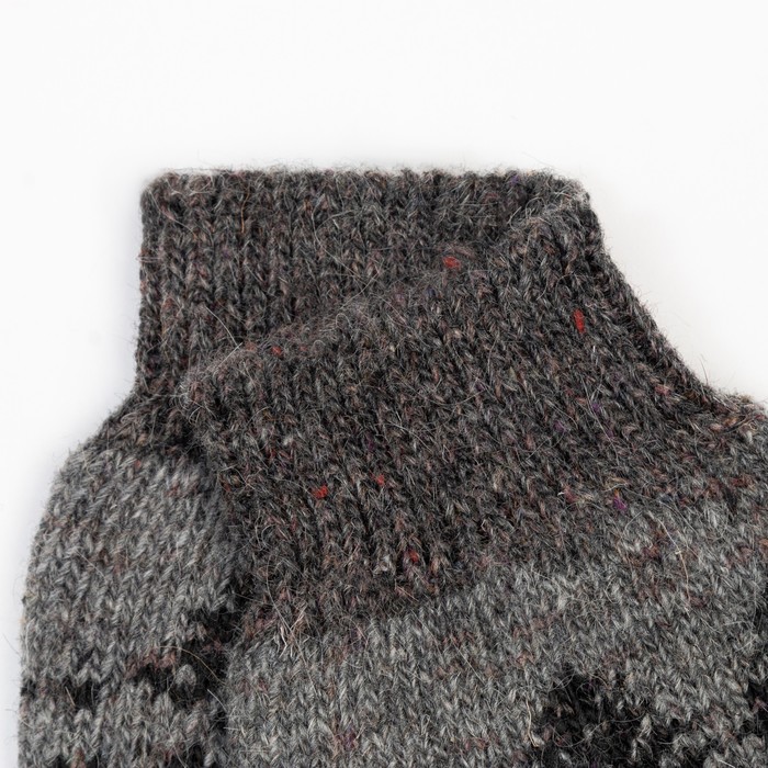фото Носки мужские шерстяные "орнамент-зима" цвет тёмно-серый, размер 27 стильная шерсть