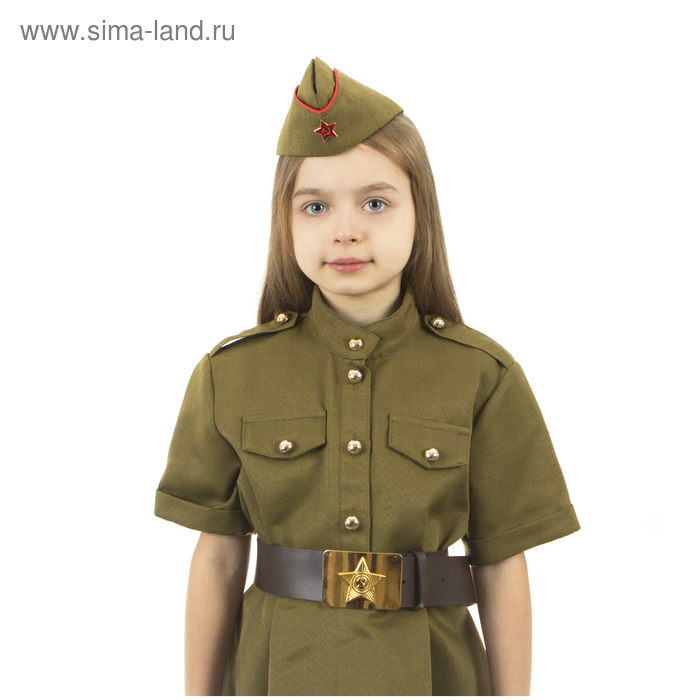 фото Карнавальный костюм военного: платье с коротким рукавом, пилотка, р. 42, рост 158-164 см страна карнавалия