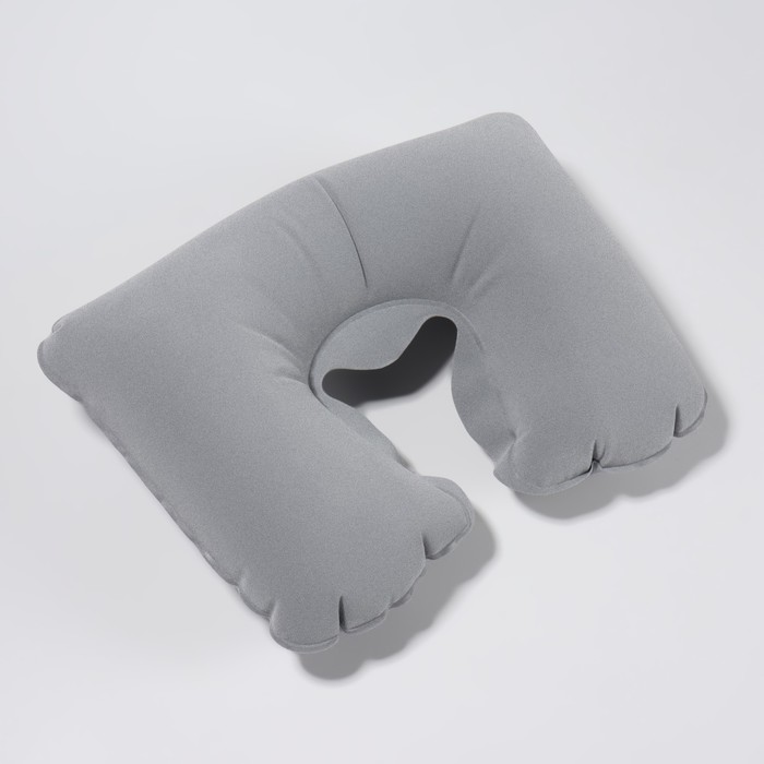 фото Подушка для шеи дорожная, надувная, 38 × 24 см, цвет серый onlitop