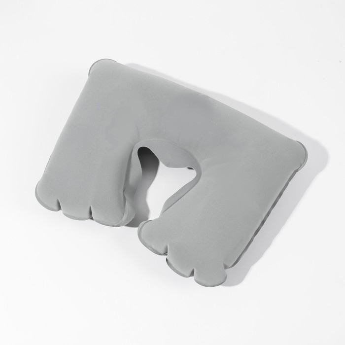 фото Подушка для шеи дорожная, надувная, 38 × 24 см, в коробке, цвет серый onlitop