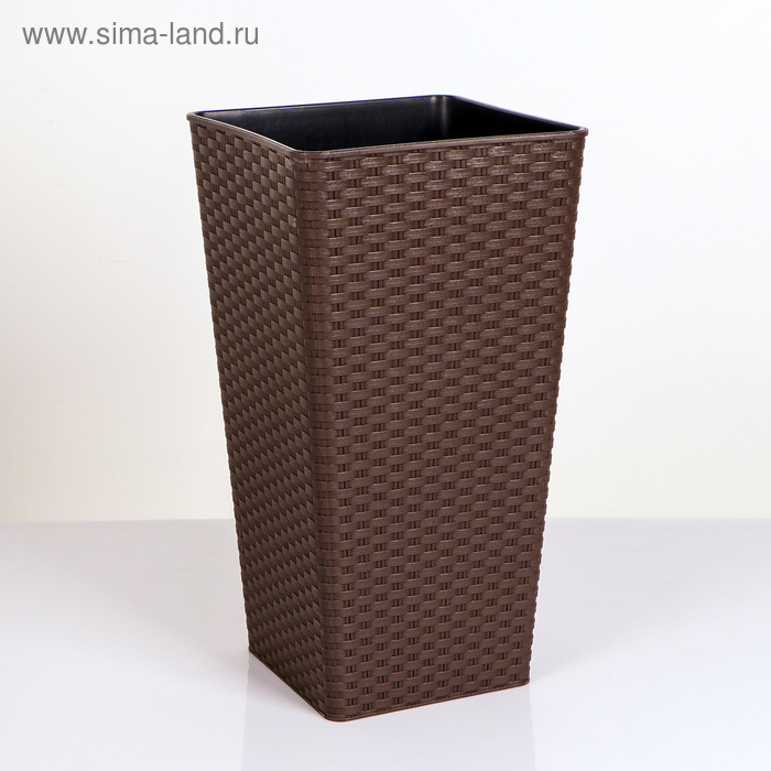 Кашпо со вставкой «Ротанг», 15 л (7 л), цвет тёмно-коричневый
Кашпо со вставкой «Ротанг», 15 л (7 л), цвет тёмно-коричневый