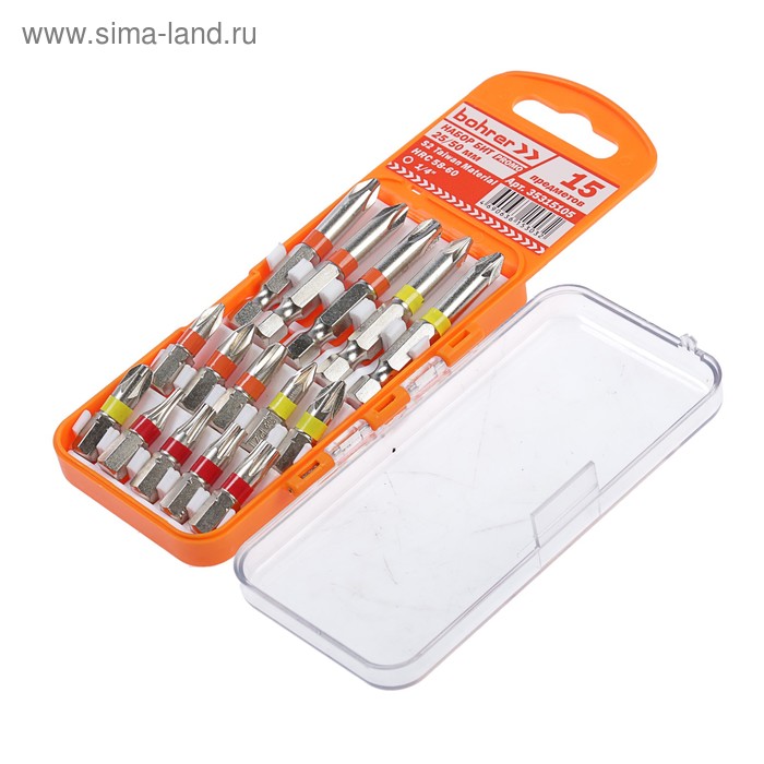 Набор бит Bohrer 35315105, 25/50 мм, сталь S2, PH/PZ/T, 15 предметов
Набор бит Bohrer 35315105, 25/50 мм, сталь S2, PH/PZ/T, 15 предметов