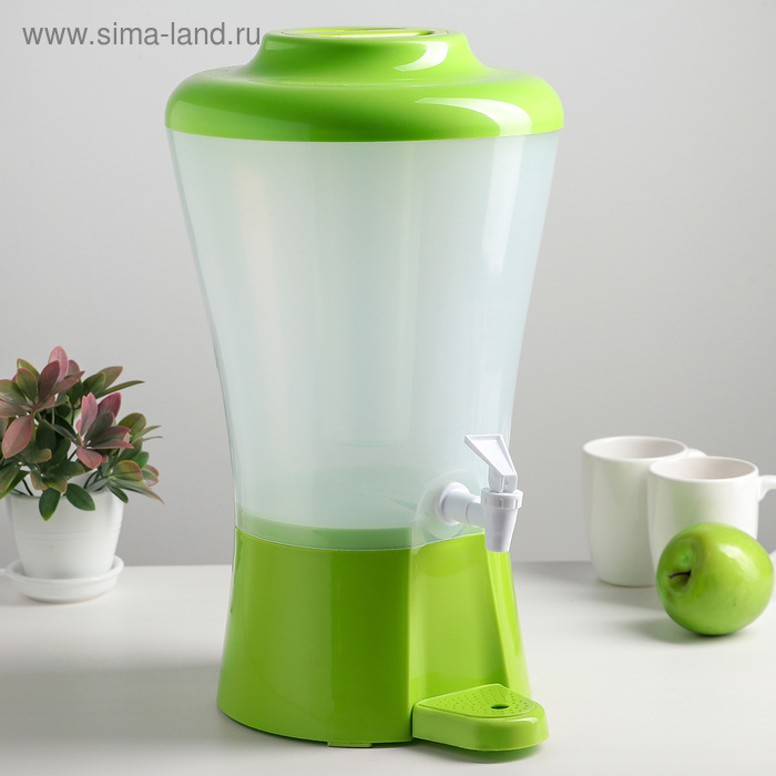 Диспенсер для напитков, 8 л, 29×25,5×44,5 см, с колбой для льда, цвет зелёный 
Диспенсер для напитков, 8 л, 29×25,5×44,5 см, с колбой для льда, цвет зелёный