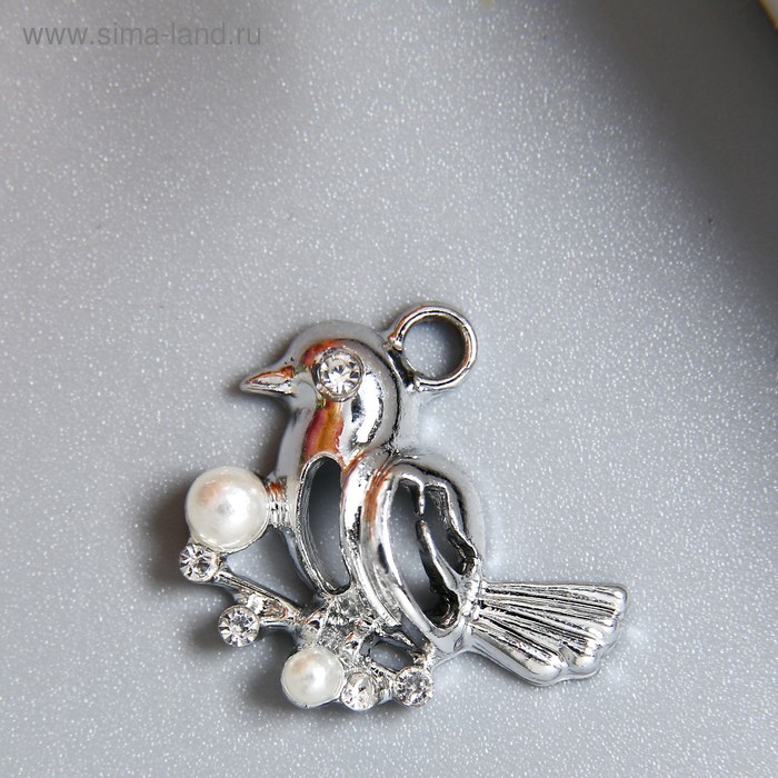 Декор для творчества металл, стразы "Птичка с жемчужинами" серебро 2х2 см
Декор для творчества металл, стразы "Птичка с жемчужинами" серебро 2х2 см