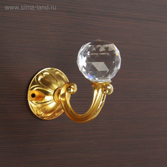фото Крючок для штор "тундра" ks008, однорожковый, цвет золото