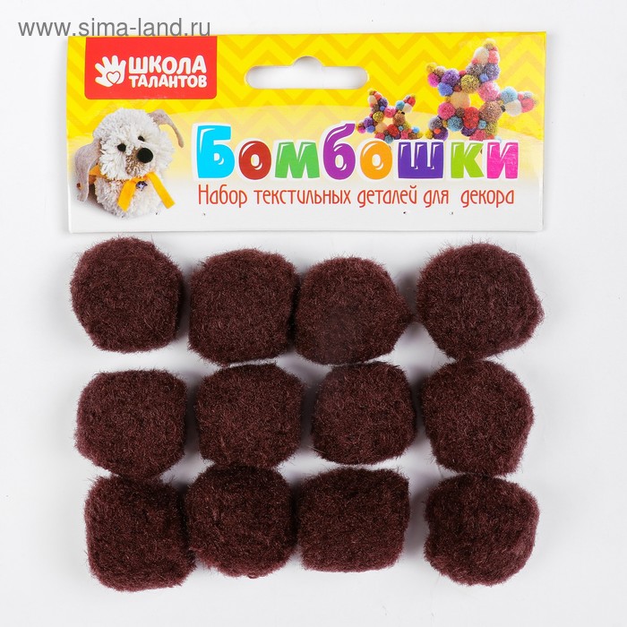 Набор текстильных деталей для декора «Бомбошки» 12 шт. набор, размер 1 шт: 3 см, цвет коричневый
Набор текстильных деталей для декора «Бомбошки» 12 шт. набор, размер 1 шт: 3 см, цвет коричневый
