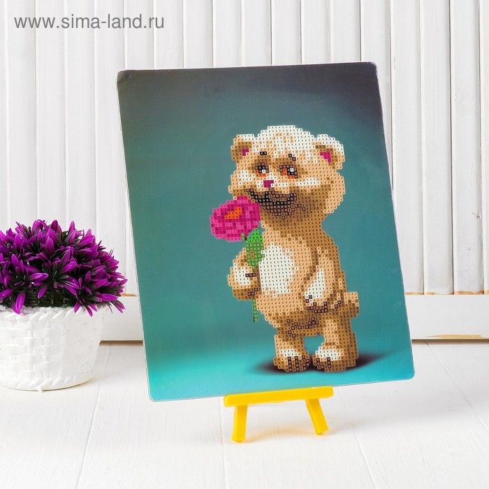 Алмазная вышивка с частичным заполнением "Мишка с цветочком" с подставкой, размер картины: 21 × 25 см
Алмазная вышивка с частичным заполнением "Мишка с цветочком" с подставкой, размер картины: 21 × 25 см