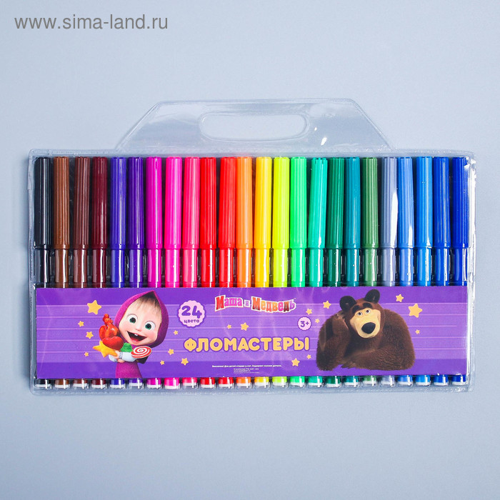 Фломастеры 24 цветов, Маша и Медведь
Фломастеры 24 цветов, Маша и Медведь