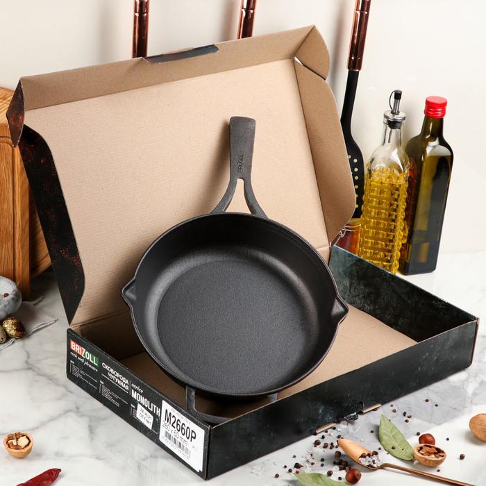 Сковорода чугунная "МОНОЛИТ" с литой ручкой, 260 х 60 мм, ТМ BRIZOLL
Сковорода чугунная "МОНОЛИТ" с литой ручкой, 260 х 60 мм, ТМ BRIZOLL