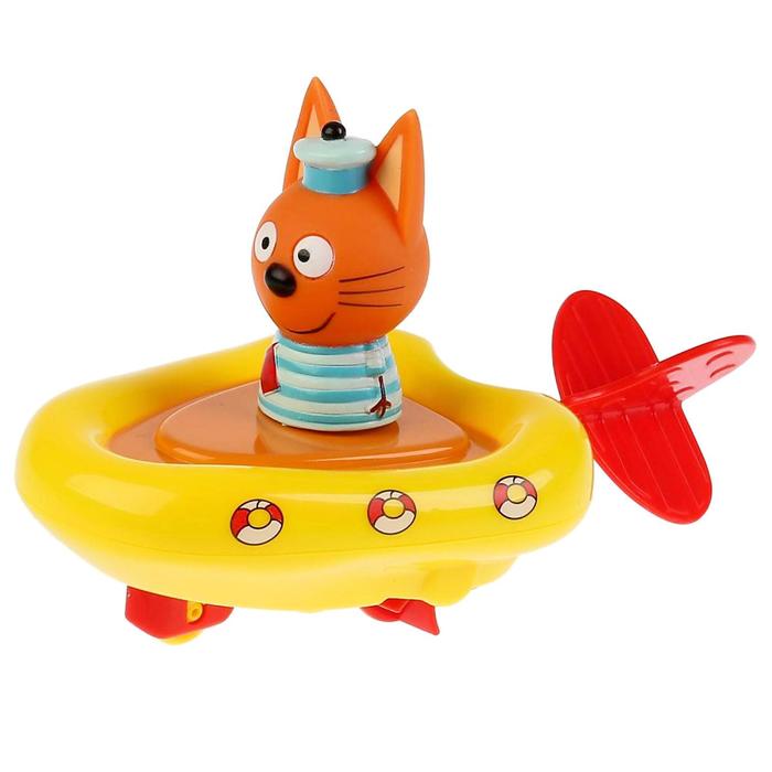 фото Игрушка для купания «три кота, лодка+коржик», высота 6 см, блистер, в коробке капитошка