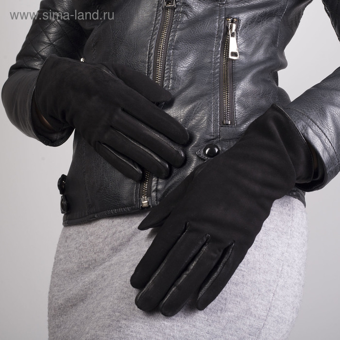 фото Перчатки женские, размер 7, с утеплённым, цвет чёрный
